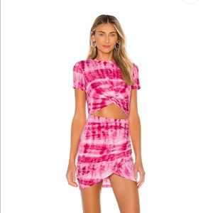Jersey Mini Dress, pink tie dye size M